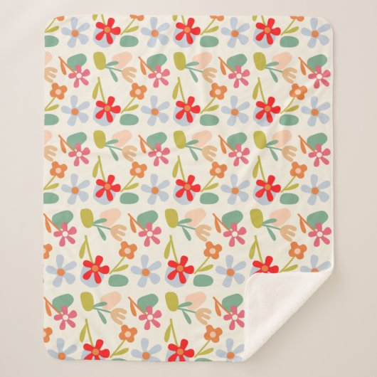 Couverture Sherpa Cool D'Apparence Florale Abstraite (Devant)