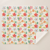 Couverture Sherpa Cool D'Apparence Florale Abstraite (Devant (Horizontal))