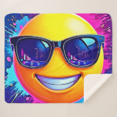 Couverture Sherpa Cool 😎 Emoji Fun (Devant (Horizontal))