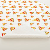 Couverture Sherpa Cool et amusant pizza tranches motif blanc blanc (3/4)