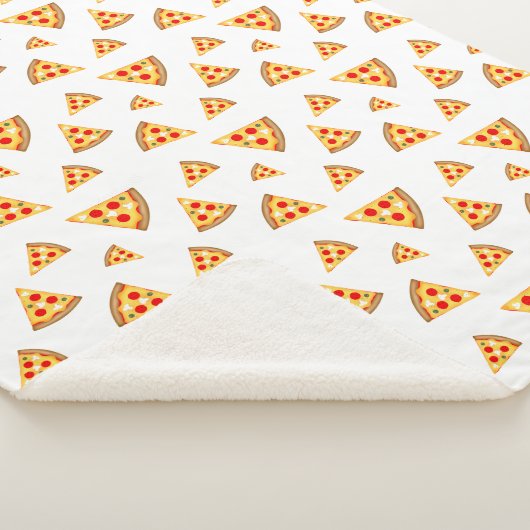 Couverture Sherpa Cool et amusant pizza tranches motif blanc blanc (3/4)