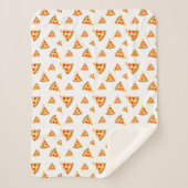 Couverture Sherpa Cool et amusant pizza tranches motif blanc blanc (Devant)