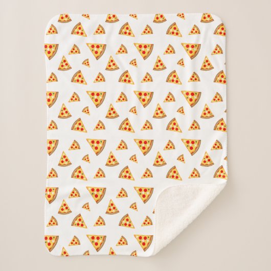 Couverture Sherpa Cool et amusant pizza tranches motif blanc blanc (Devant)