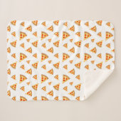 Couverture Sherpa Cool et amusant pizza tranches motif blanc blanc (Devant (Horizontal))