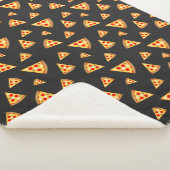 Couverture Sherpa Cool et amusant pizza tranches motif gris foncé (3/4)