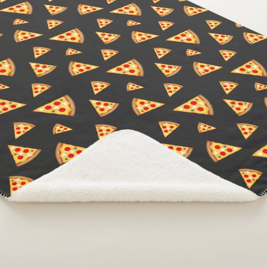 Couverture Sherpa Cool et amusant pizza tranches motif gris foncé (3/4)