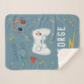 Couverture Sherpa Cool et Fun Boys Blue Gaming Kids (Devant (Horizontal))