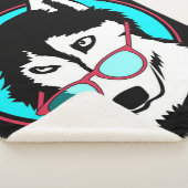 Couverture Sherpa Cool Husky Alaskan portant des lunettes Amateurs (3/4)