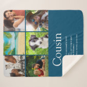 Couverture Sherpa Cool moderne 6 Photo Collage Blue Cousin (Devant (Horizontal))