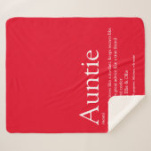 Couverture Sherpa Cool moderne Red Fun Tante Tante Définition (Devant (Horizontal))