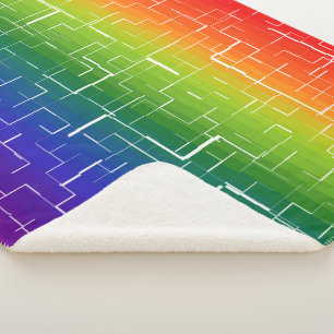 Couverture Sherpa Cool Motif arc-en-ciel