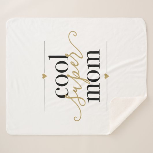 Couverture Sherpa Cool noir et or Super Maman Moderne Élégant (Devant (Horizontal))