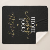 Couverture Sherpa Cool Personnalisé Super Maman Noir Et Or (Devant (Horizontal))