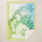 Couverture Sherpa Cool Vintage Géographie Nouveau Monde Carte (Devant)