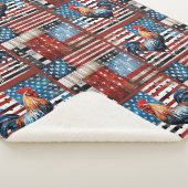 Couverture Sherpa Coq American Flag Pièce d'art populaire (3/4)