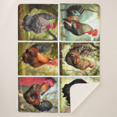 Couverture Sherpa Coq multicolore (Devant)