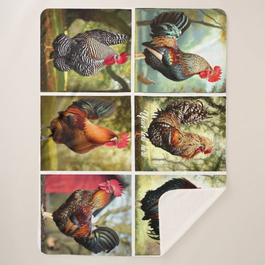 Couverture Sherpa Coq multicolore (Devant)