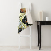 Couverture Sherpa Coq multicolore (En situation)