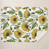 Couverture Sherpa Coquelicots jaunes et coccinelles (Devant (Horizontal))