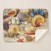 Couverture Sherpa Coques de mer sur la plage (Devant (Horizontal))