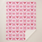 Couverture Sherpa Coquette Bow & Hearts Valentine's Day (Devant)