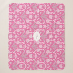Couverture Sherpa Coquette colibri rose fleuri personnalisé