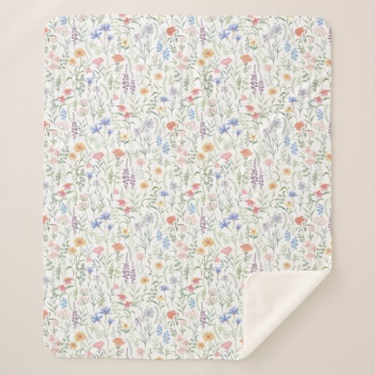 Couverture Sherpa Coquette Wildflower Meadow (Devant)