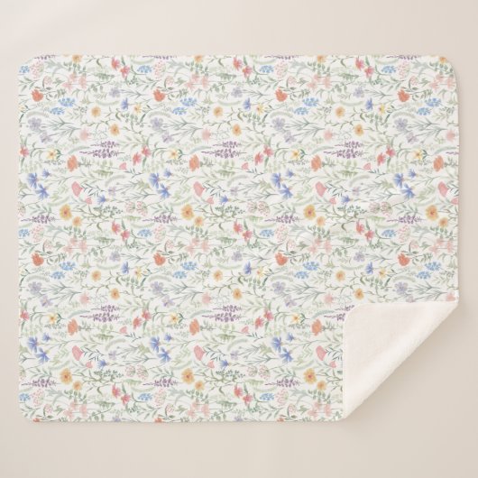 Couverture Sherpa Coquette Wildflower Meadow  (Devant (Horizontal))