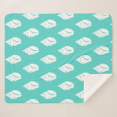 Couverture Sherpa Coquillages blancs côtiers et vert mer (Devant (Horizontal))
