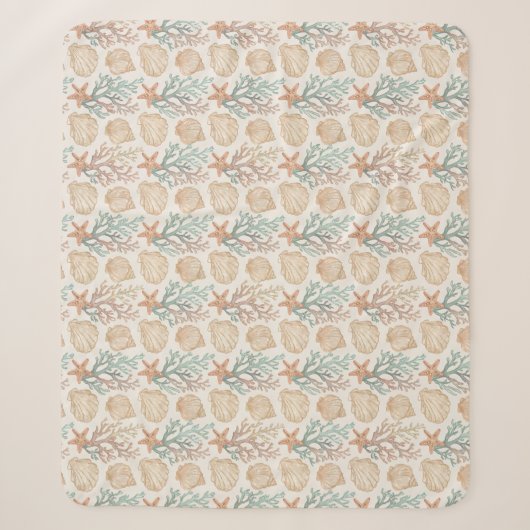 Couverture Sherpa Coquillages et Corail (Devant)