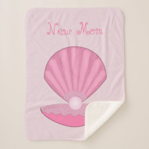 Couverture Sherpa Coquille d'huîtres de bébé rose et Pearl Nouvelle 