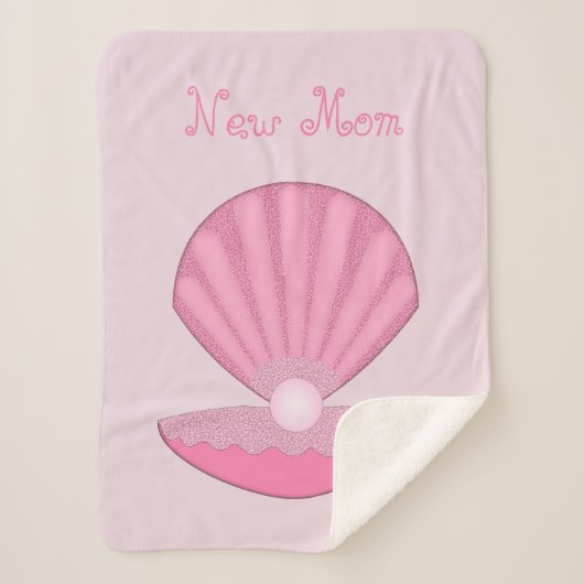 Couverture Sherpa Coquille d'huîtres de bébé rose et Pearl Nouvelle  (Devant)