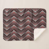 Couverture Sherpa Corail, gris, motif brun zigzag. (Devant (Horizontal))
