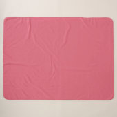 Couverture Sherpa Corail Rouge Pastel Pastèque Rose Uni (Devant (Horizontal))