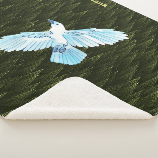 Couverture Sherpa Corbeau blanc sur conifères fragiles (3/4)