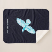 Couverture Sherpa Corbeau bleu sur étoiles (Devant (Horizontal))