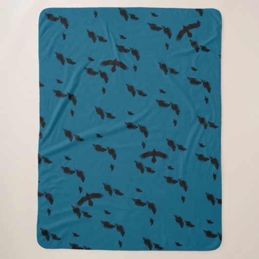 Couverture Sherpa Corbeau noir (Devant)
