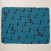 Couverture Sherpa Corbeau noir (Devant (Horizontal))