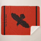 Couverture Sherpa Corbeau rouge (Devant (Horizontal))