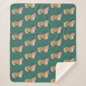 Couverture Sherpa Corgi de Noël (Devant)