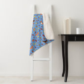 Couverture Sherpa Corgi Fall Leaves Dusty Blue (En situation)
