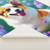 Couverture Sherpa Corgi floral (3/4)