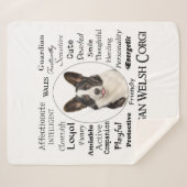 Couverture Sherpa Corgi Traits (Devant (Horizontal))