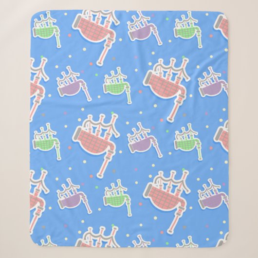 Couverture Sherpa cornemuses rose pastel (Devant)