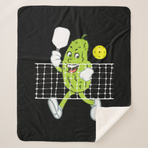 Couverture Sherpa Cornichon Jouant au Pickleball - Palette de Pickle