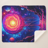 Couverture Sherpa Cosmic Dripping Planet Art (Devant (Horizontal))