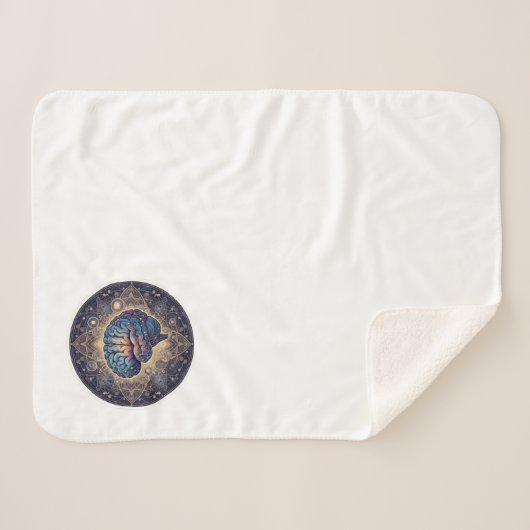 Couverture Sherpa Cosmic Mind Mandala – Abstract Brain Art (Devant (Horizontal))