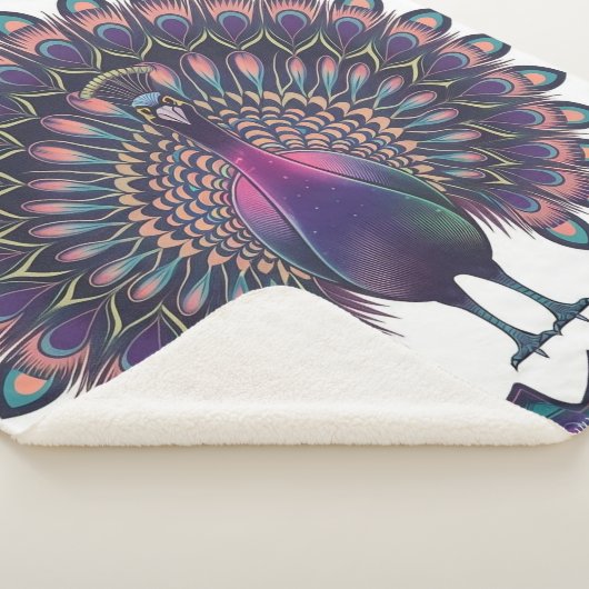 Couverture Sherpa Cosmic Peacock Mandala Fleece Blanket (3/4)
