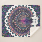 Couverture Sherpa Cosmic Peacock Mandala Fleece Blanket (Devant (Horizontal))