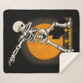 Couverture Sherpa Costume de squelette d'Halloween Dabbing (Devant (Horizontal))